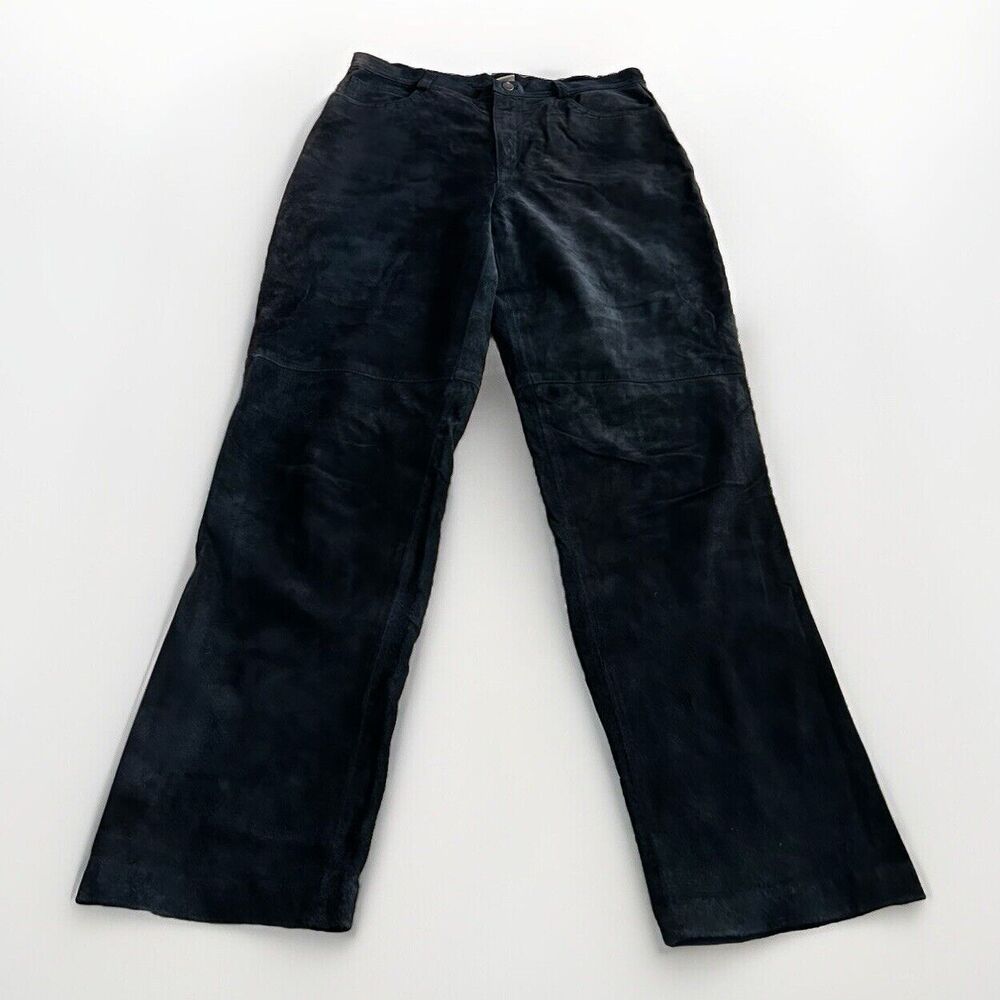 Rafaella Sport Vtg High Waisted Pants Women’s 8 BROWN Suede Leather Motocore